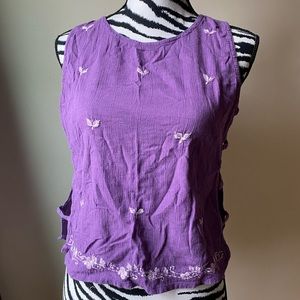 Greta Boho purple with flowers top free size